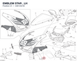 EMBLEM STAR , LH 43814521B diagram position