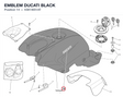 EMBLEM DUCATI BLACK 43814651AT diagram position