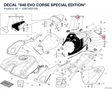 DECAL "848 EVO CORSE SPECIAL EDITION" 43814831AB diagram position