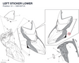 LEFT STICKER LOWER 43815071A diagram position