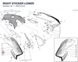 RIGHT STICKER LOWER 43815151A diagram position