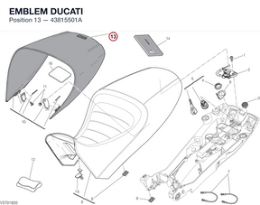EMBLEM DUCATI 43815501A diagram position