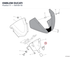 EMBLEM DUCATI 43815811B diagram position