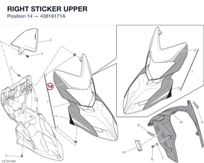 RIGHT STICKER UPPER 43816171A diagram position