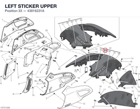LEFT STICKER UPPER 43816231A diagram position