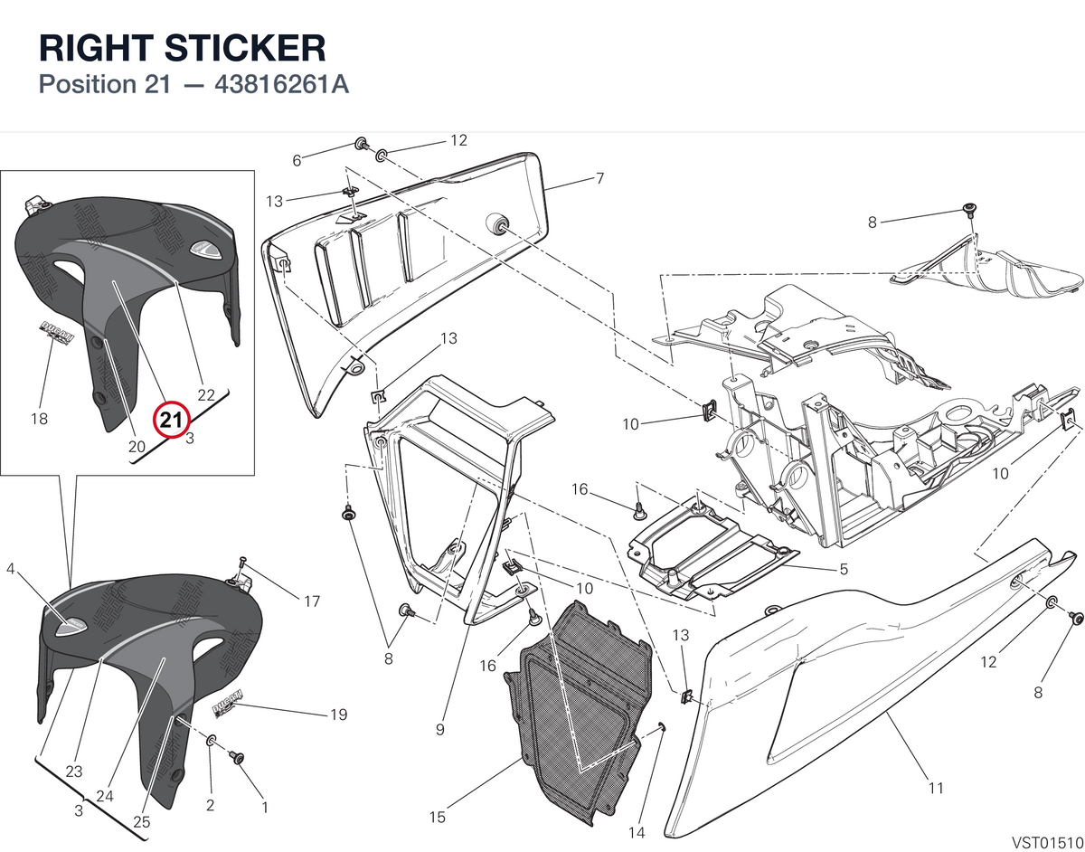 RIGHT STICKER 43816261A diagram position