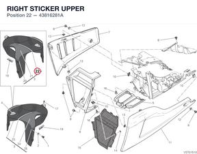 RIGHT STICKER UPPER 43816281A diagram position
