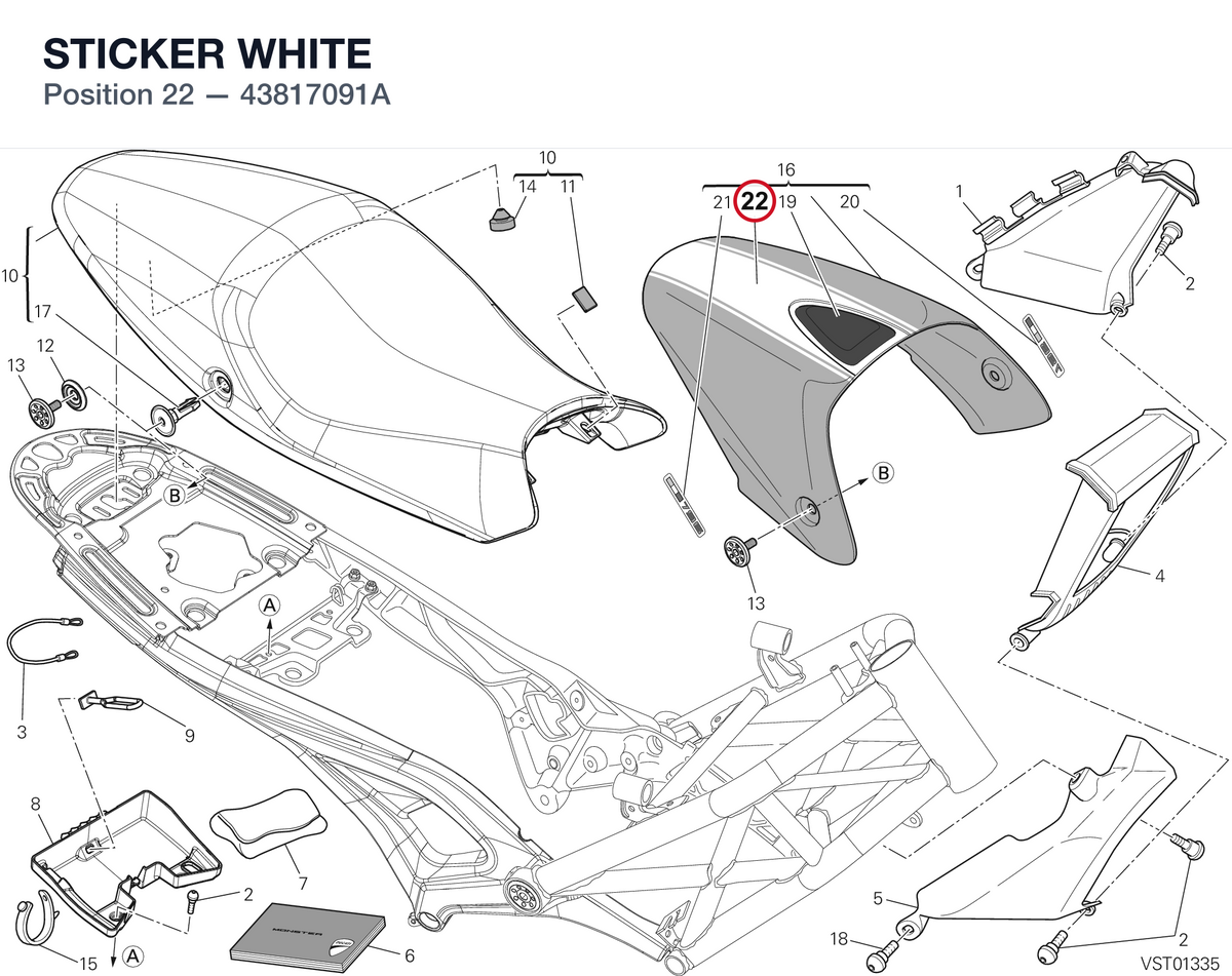 STICKER WHITE 43817091A diagram position