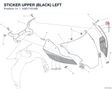 STICKER UPPER (BLACK) LEFT 43817151AB diagram position