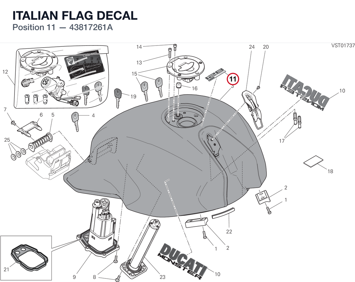 ITALIAN FLAG DECAL
