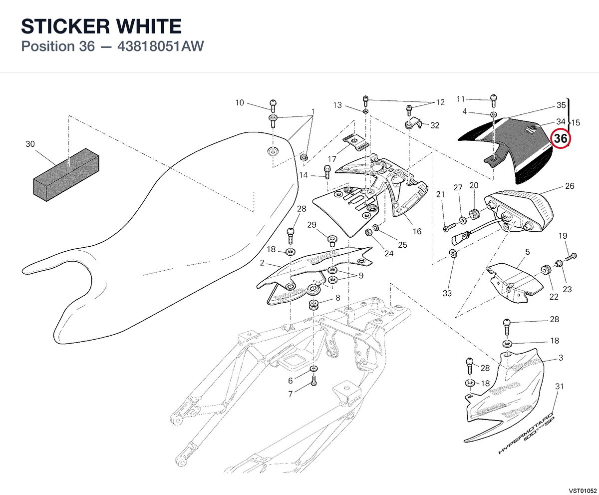 STICKER WHITE 43818051AW diagram position