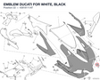 EMBLEM DUCATI FOR WHITE, BLACK 43818111AT diagram position