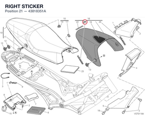 RIGHT STICKER 43818351A diagram position