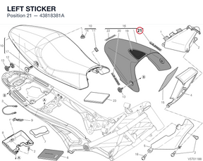 LEFT STICKER 43818381A diagram position