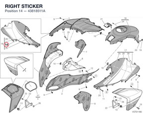 RIGHT STICKER 43818511A diagram position
