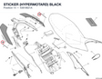 STICKER (HYPERMOTARD) BLACK 43818621A diagram position