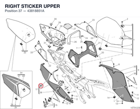 RIGHT STICKER UPPER 43818851A diagram position