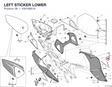 LEFT STICKER LOWER 43818861A diagram position