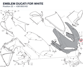 EMBLEM DUCATI FOR WHITE 43818931AS diagram position