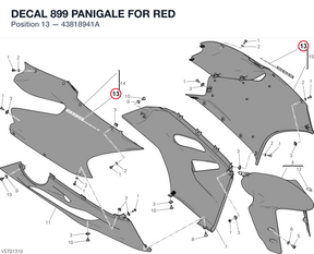 DECAL 899 PANIGALE FOR RED 43818941A diagram position