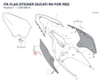 ITA FLAG STICKER DUCATI RH FOR RED 43818951A diagram position