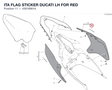 ITA FLAG STICKER DUCATI LH FOR RED 43818961A diagram position
