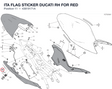 ITA FLAG STICKER DUCATI RH FOR RED 43819171A diagram position