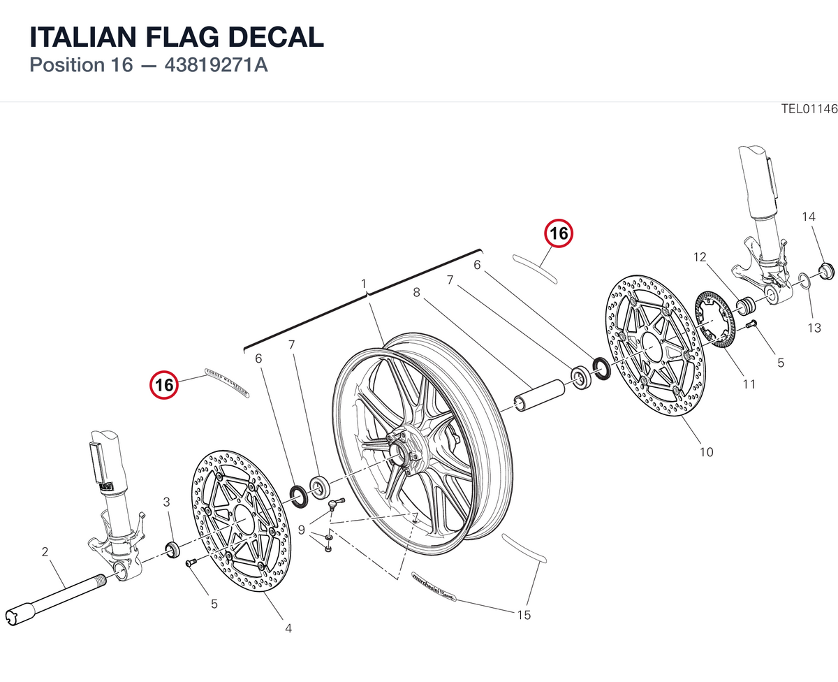ITALIAN FLAG DECAL 43819271A diagram position