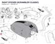 RIGHT STICKER (SCRAMBLER CLASSIC) 43819371A diagram position