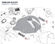 EMBLEM DUCATI 43819621A diagram position