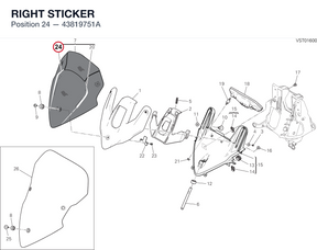 RIGHT STICKER 43819751A diagram position