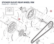 STICKER DUCATI REAR WHEEL RIM 4381A072A diagram position