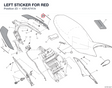 LEFT STICKER FOR RED 4381A741A diagram position