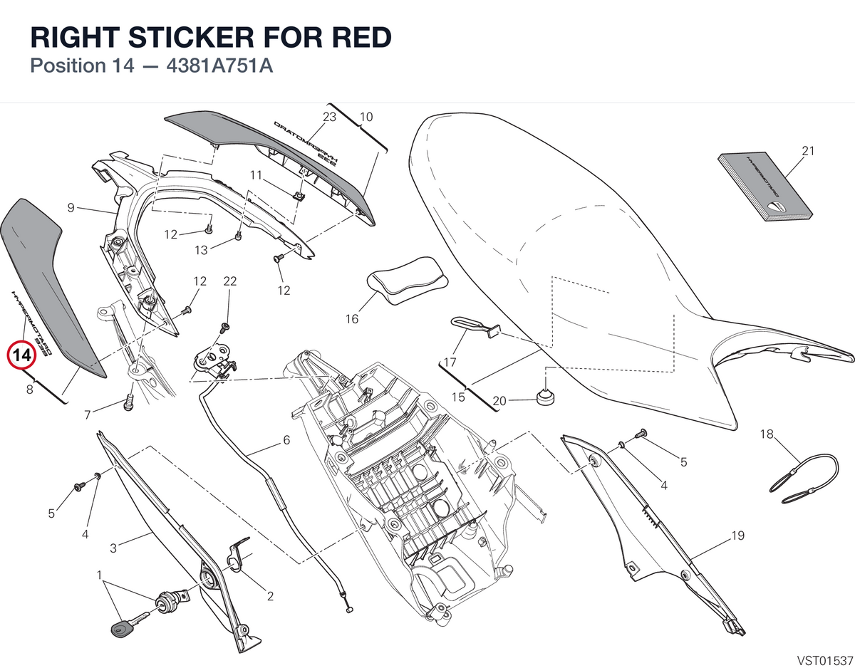 RIGHT STICKER FOR RED 4381A751A diagram position