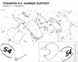 TRANSFER R.H. NUMBER SUPPORT 4381A961A diagram position