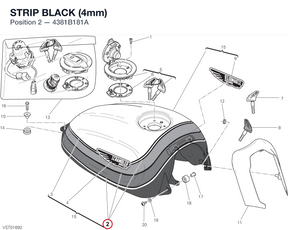 STRIP BLACK (4mm) 4381B181A diagram position