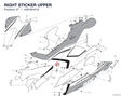 RIGHT STICKER UPPER 4381B441A diagram position