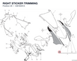 RIGHT STICKER TRIMMING 4381B491A diagram position