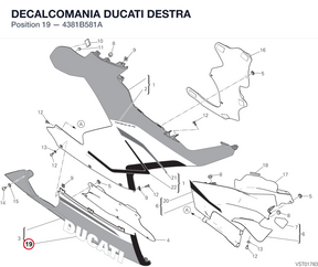 DECALCOMANIA DUCATI DESTRA 4381B581A diagram position