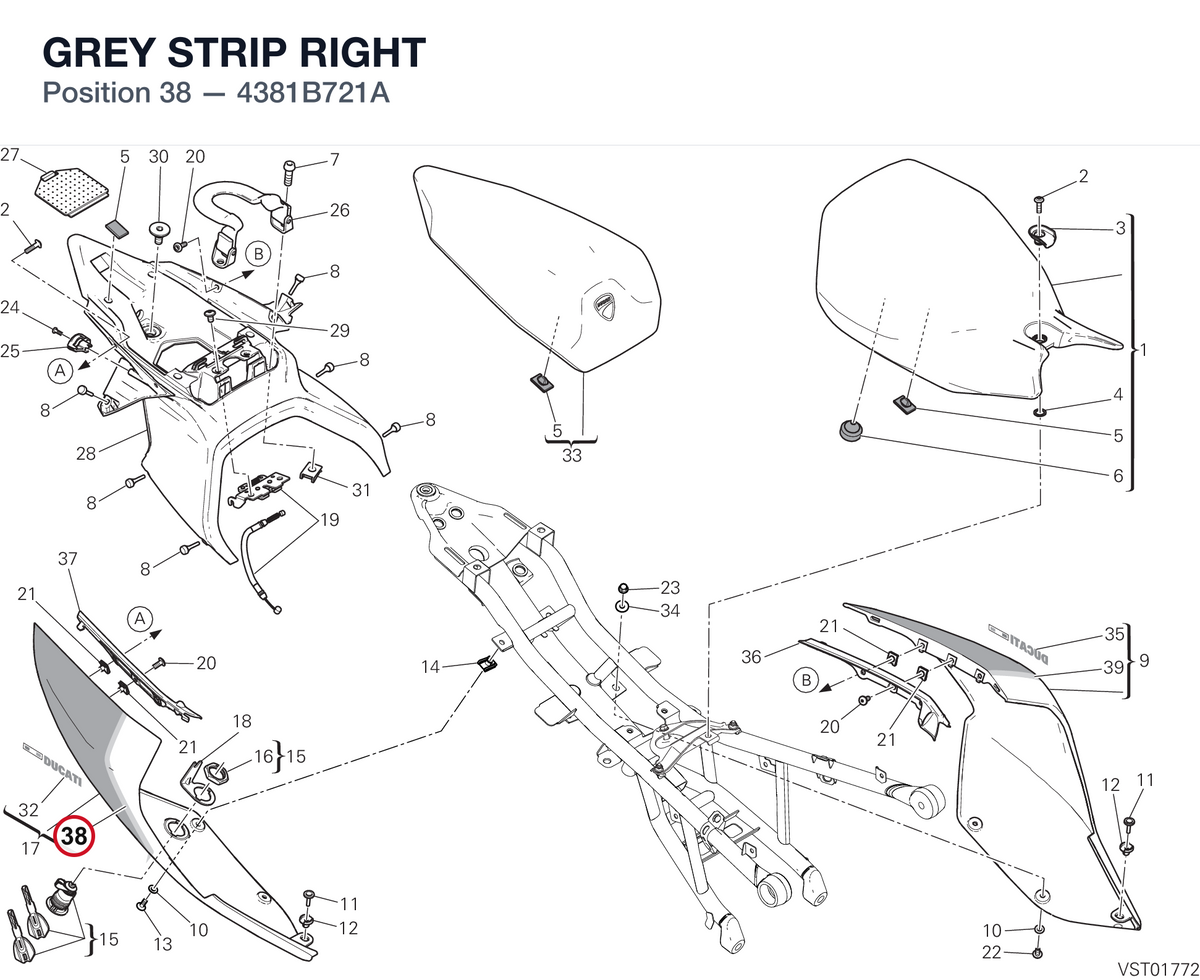 GREY STRIP RIGHT 4381B721A diagram position