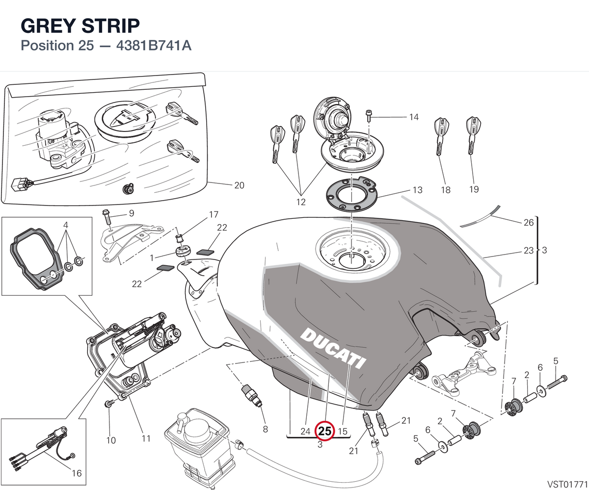 GREY STRIP 4381B741A diagram position