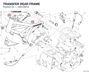 TRANSFER REAR FRAME 4381C891A diagram position
