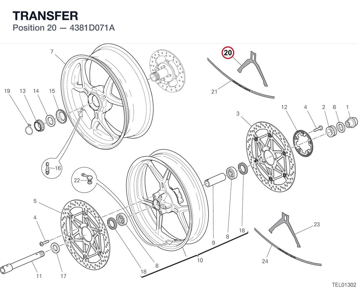 TRANSFER 4381D071A diagram position