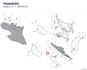 TRANSFER 4381D121A diagram position