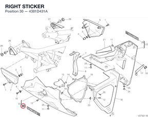 RIGHT STICKER 4381D431A diagram position