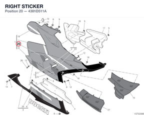 RIGHT STICKER 4381D511A diagram position
