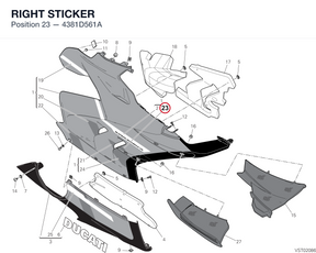 RIGHT STICKER 4381D561A diagram position