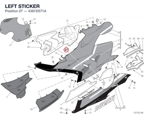 LEFT STICKER 4381D571A diagram position