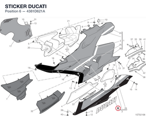 STICKER DUCATI 4381D621A diagram position