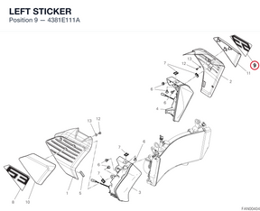 LEFT STICKER 4381E111A diagram position